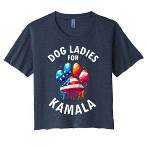 Childless Dog Ladies Dog Furr Kamala 2024 Women's Crop Top Tee