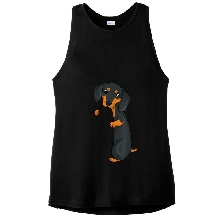 Cute Dachshund Lover Weiner Dog Girl Gift Ladies PosiCharge Tri-Blend Wicking Tank