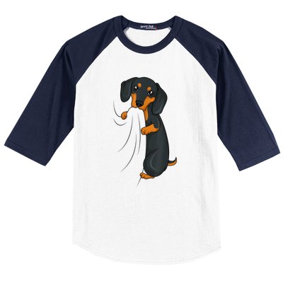 Cute Dachshund Lover Weiner Dog Girl Gift Baseball Sleeve Shirt