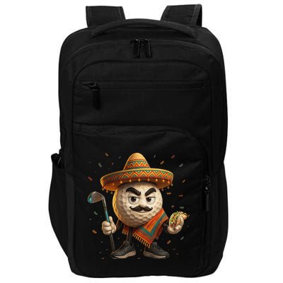 Cinco De Mayo Golf Ball With Sombrero Margarita Golf Lover Impact Tech Backpack