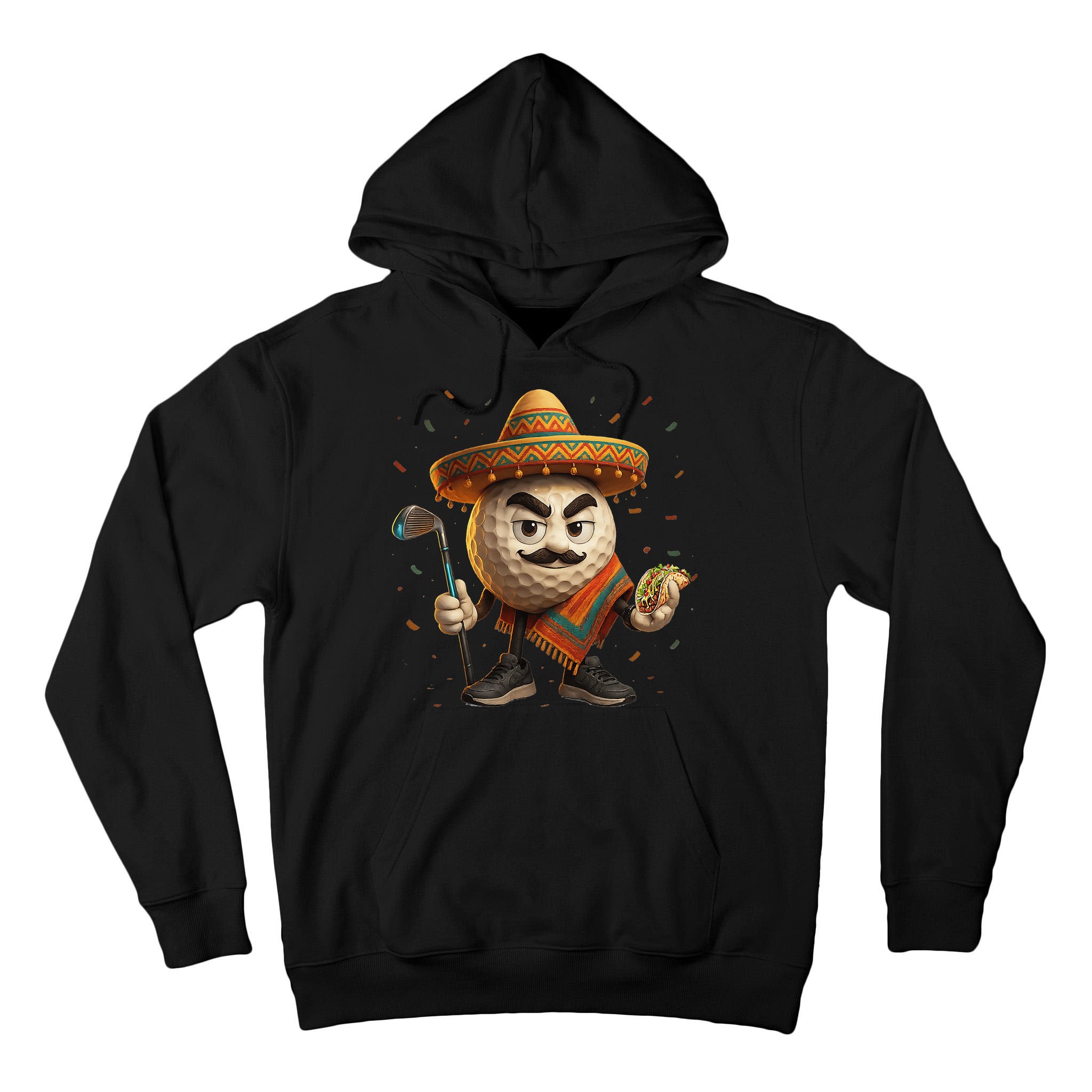 Cinco De Mayo Golf Ball With Sombrero Margarita Golf Lover Tall Hoodie