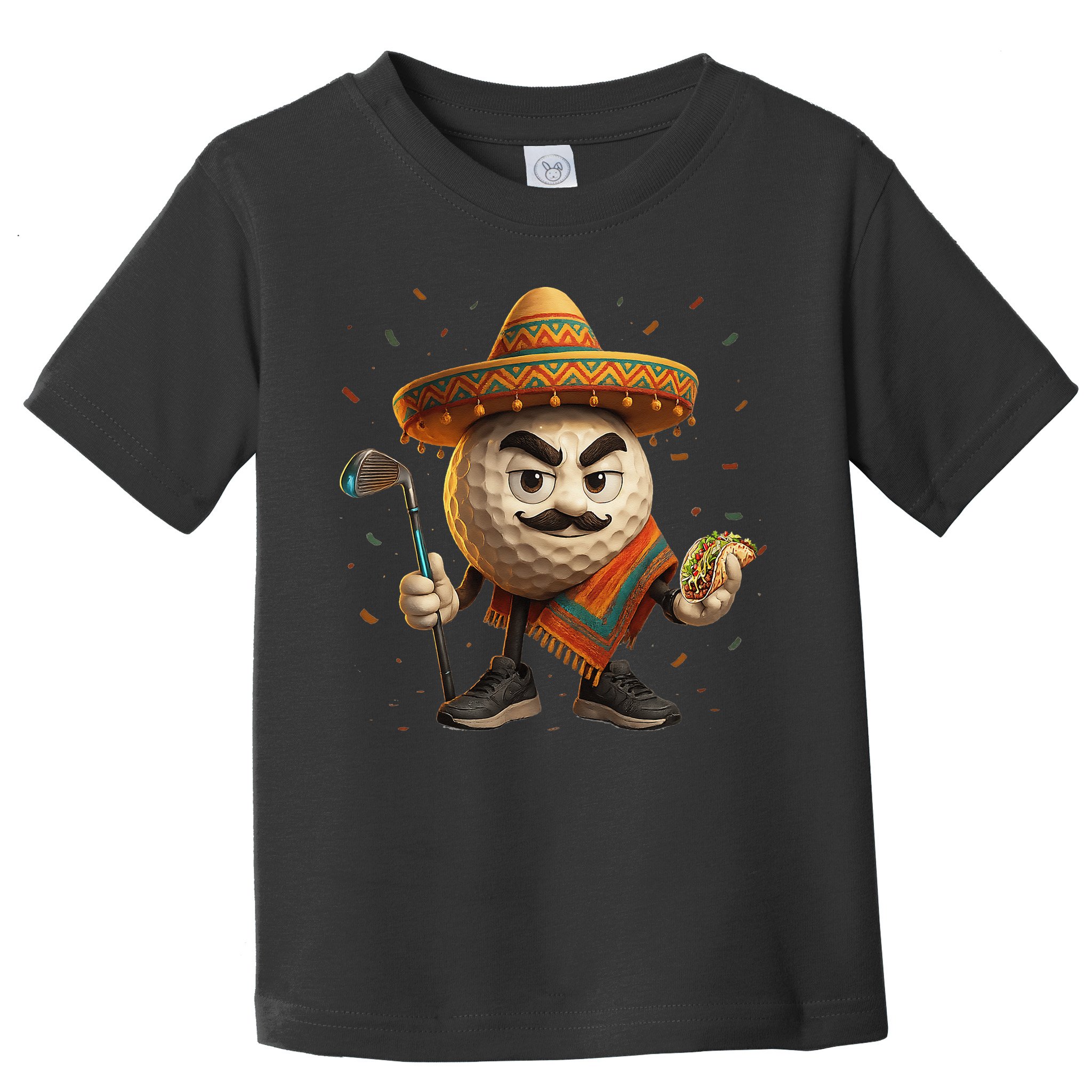 Cinco De Mayo Golf Ball With Sombrero Margarita Golf Lover Toddler T-Shirt