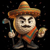 Cinco De Mayo Golf Ball With Sombrero Margarita Golf Lover Women's V-Neck T-Shirt