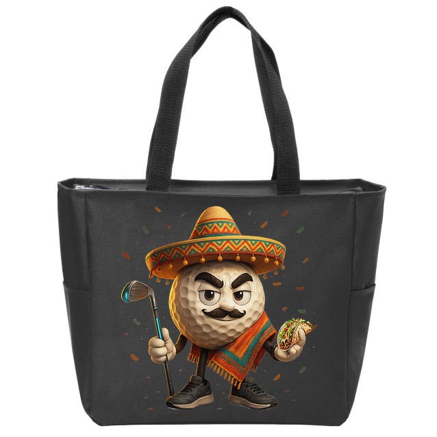 Cinco De Mayo Golf Ball With Sombrero Margarita Golf Lover Zip Tote Bag