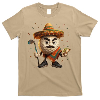 Cinco De Mayo Golf Ball With Sombrero Margarita Golf Lover T-Shirt