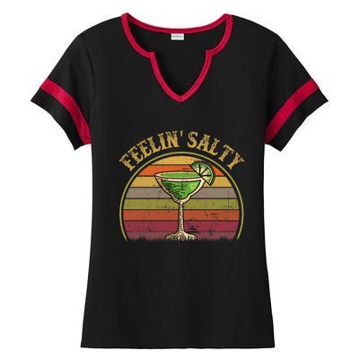 Cinco De Mayo Feeling Salty Funny Gift Margarita Ladies Halftime Notch Neck Tee