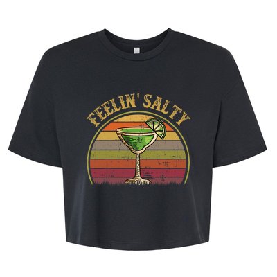 Cinco De Mayo Feeling Salty Funny Gift Margarita Bella+Canvas Jersey Crop Tee