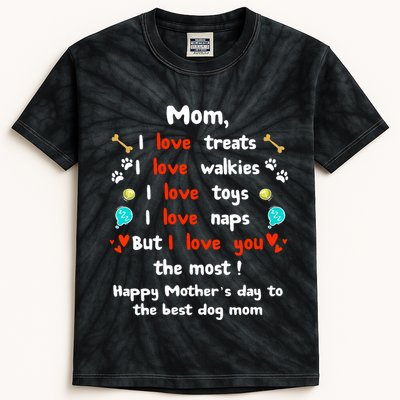 Cute Dog Mom Mothers Day Happy Mothers Day Gifts From Dog Kids Tie-Dye T-Shirt