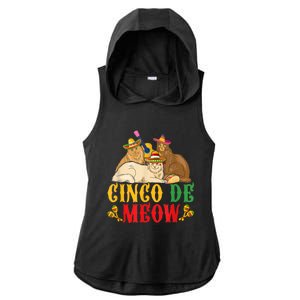 Cinco De Meow Funny Cinco De Mayo Women Cat Ladies PosiCharge Tri-Blend Wicking Draft Hoodie Tank