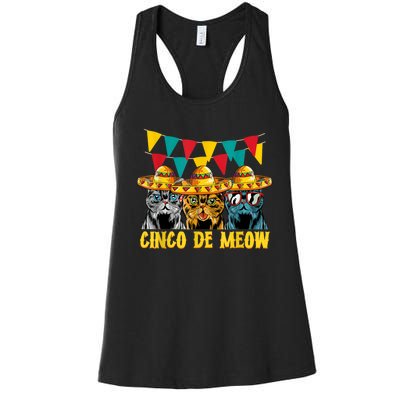 Cinco De Meow Cats Cinco De Mayo Mexico Women's Racerback Tank