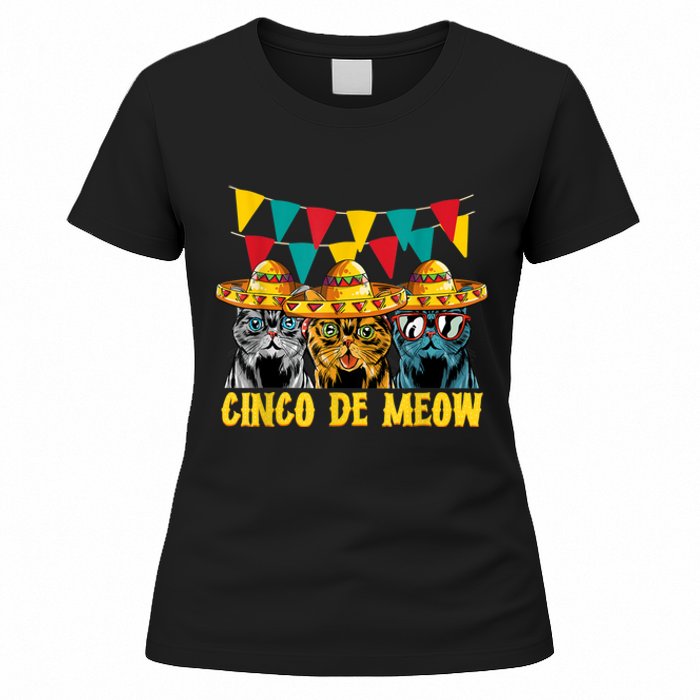 Cinco De Meow Cats Cinco De Mayo Mexico Women's T-Shirt