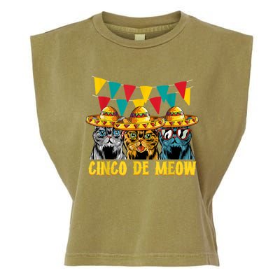 Cinco De Meow Cats Cinco De Mayo Mexico Garment-Dyed Women's Muscle Tee