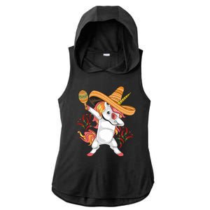 Cinco De Mayo Unicorn Dab Ladies PosiCharge Tri-Blend Wicking Draft Hoodie Tank