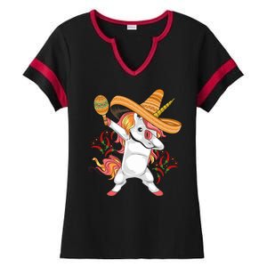 Cinco De Mayo Unicorn Dab Ladies Halftime Notch Neck Tee