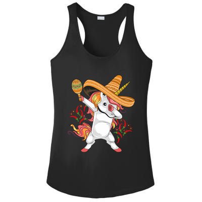 Cinco De Mayo Unicorn Dab Ladies PosiCharge Competitor Racerback Tank