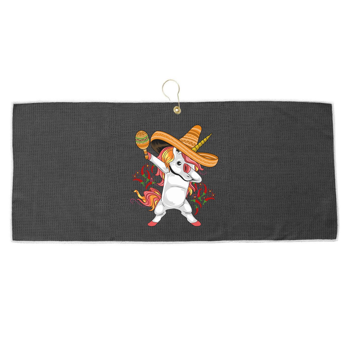 Cinco De Mayo Unicorn Dab Large Microfiber Waffle Golf Towel
