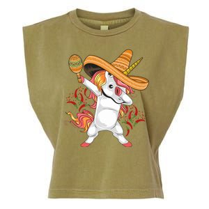 Cinco De Mayo Unicorn Dab Garment-Dyed Women's Muscle Tee