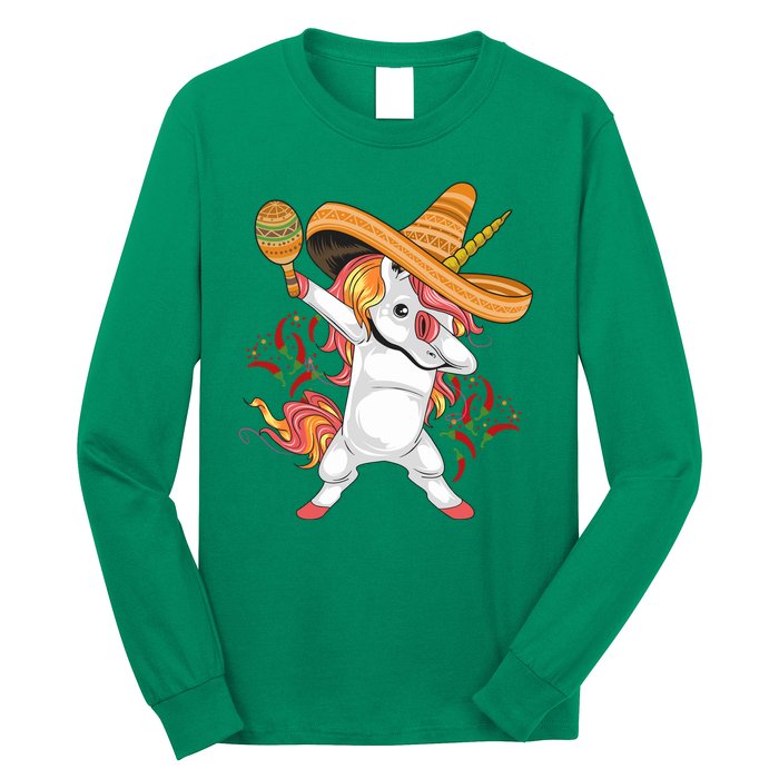 Cinco De Mayo Unicorn Dab Long Sleeve Shirt