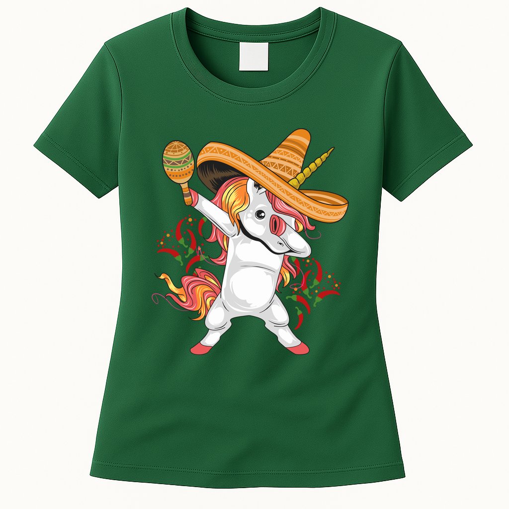 Cinco De Mayo Unicorn Dab Womens T-Shirt