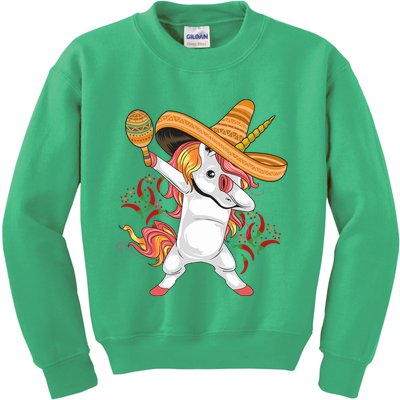 Cinco De Mayo Unicorn Dab Kids Sweatshirt