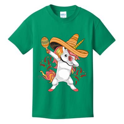 Cinco De Mayo Unicorn Dab Kids T-Shirt