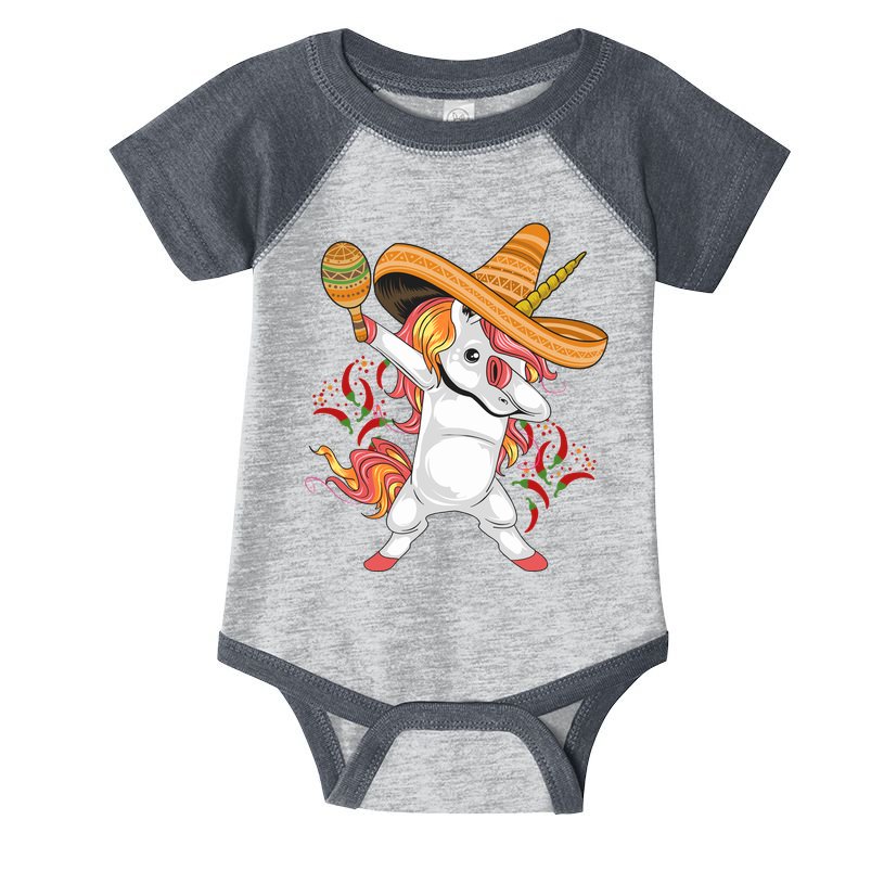 Cinco De Mayo Unicorn Dab Infant Baby Jersey Bodysuit