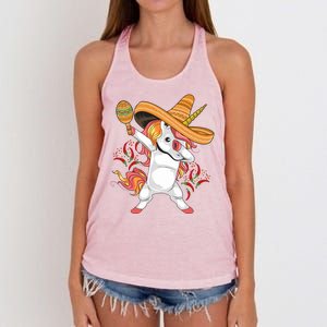 Cinco De Mayo Unicorn Dab Women's Knotted Racerback Tank