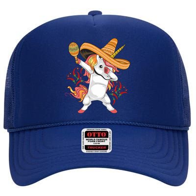 Cinco De Mayo Unicorn Dab High Crown Mesh Back Trucker Hat