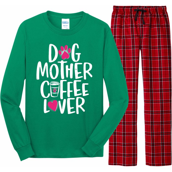 Cute Dog Mother Coffee Lover Long Sleeve Pajama Set