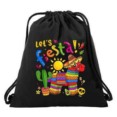 Cinco De Mayo Mexican LetS Fiesta Fun Drawstring Bag