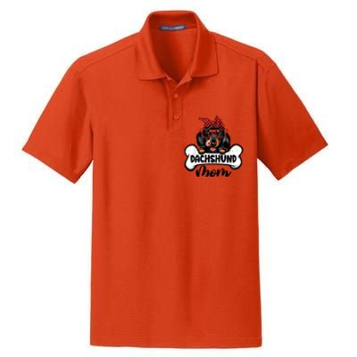 Cute Dachshund Mom Dog Bone Dog Mama Mothers Day Gift Dry Zone Grid Polo