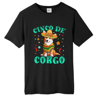 Cinco De Mayo Corgi Dog With A Poncho & Mexican Hat Tall Fusion ChromaSoft Performance T-Shirt