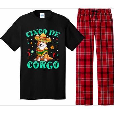 Cinco De Mayo Corgi Dog With A Poncho & Mexican Hat Pajama Set