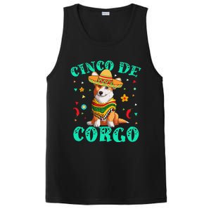 Cinco De Mayo Corgi Dog With A Poncho & Mexican Hat PosiCharge Competitor Tank