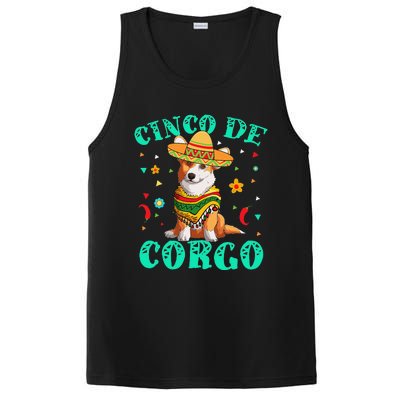 Cinco De Mayo Corgi Dog With A Poncho & Mexican Hat PosiCharge Competitor Tank