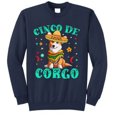 Cinco De Mayo Corgi Dog With A Poncho & Mexican Hat Sweatshirt