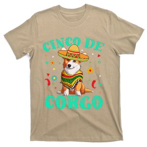 Cinco De Mayo Corgi Dog With A Poncho & Mexican Hat T-Shirt