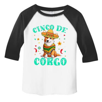 Cinco De Mayo Corgi Dog With A Poncho & Mexican Hat Toddler Fine Jersey T-Shirt