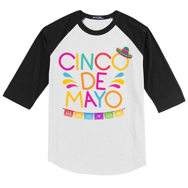 Cinco De Mayo Fiesta Kids Colorblock Raglan Jersey