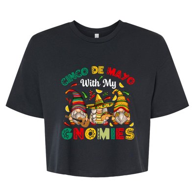 Cinco De Mayo With My Gnomies Mexican Fiesta Bella+Canvas Jersey Crop Tee