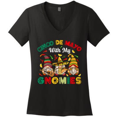 Cinco De Mayo With My Gnomies Mexican Fiesta Women's V-Neck T-Shirt