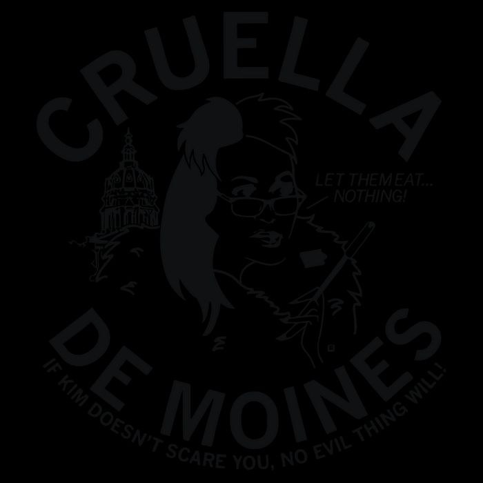 Cruella De Moines Kim Reynolds Stripe Pom Pom Beanie