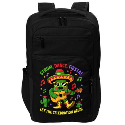 Cinco De Mayo Cute Catus Strum Dance Fiesta Party Impact Tech Backpack