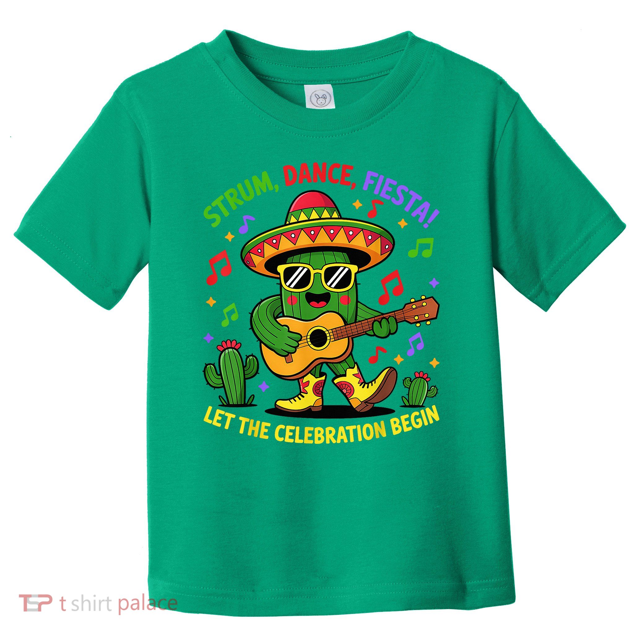 Cinco De Mayo Cute Catus Strum Dance Fiesta Party Toddler T-Shirt