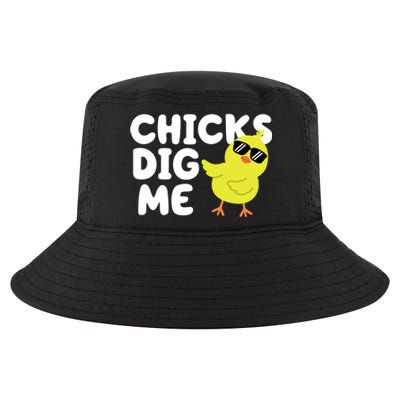 Chicks Dig Me Funny Baby Chick Chicken Cool Comfort Performance Bucket Hat