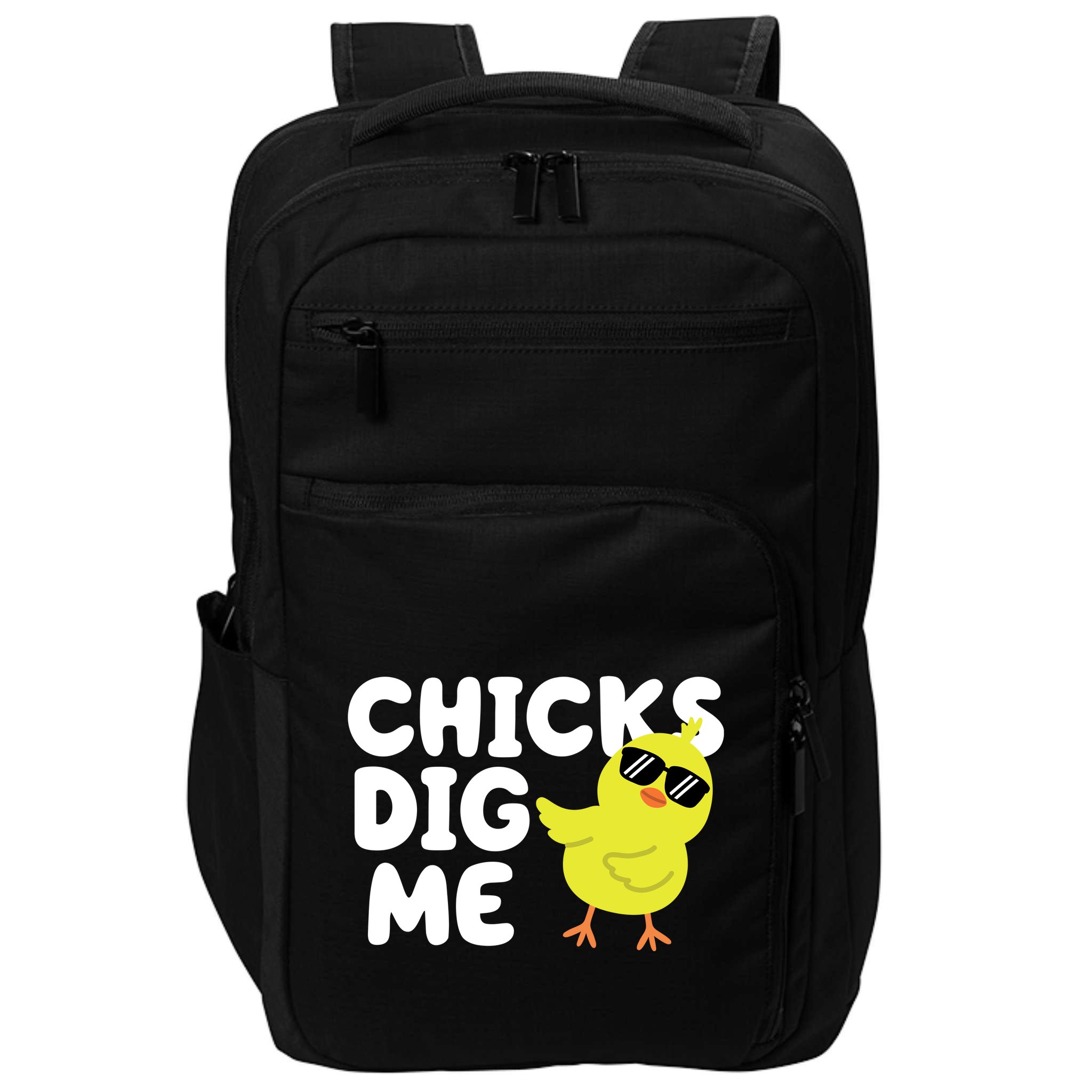 Chicks Dig Me Funny Baby Chick Chicken Impact Tech Backpack
