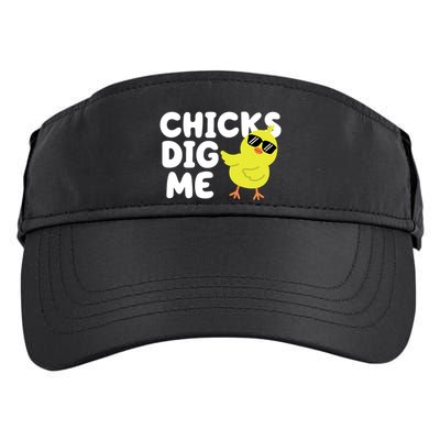 Chicks Dig Me Funny Baby Chick Chicken Adult Drive Performance Visor