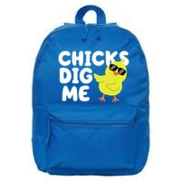 Chicks Dig Me Funny Baby Chick Chicken 16 in Basic Backpack