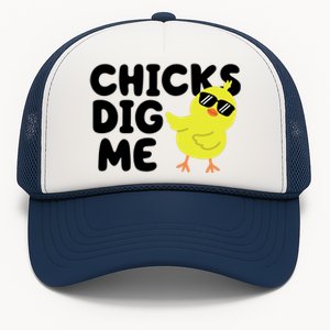 Chicks Dig Me Funny Baby Chick Chicken Trucker Hat