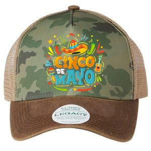 Cinco De Mayo Funny Mexican Sombrero Maracas With Tacos Legacy Tie Dye Trucker Hat